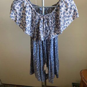 Olivaceous Peasant Style Dress